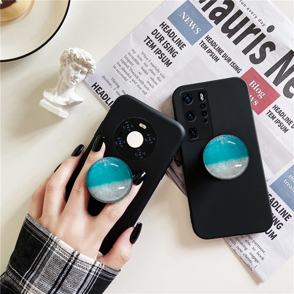 Wuyulb Clear Crystal Collapsible Expandiing Mobile Phone Grip Stand Holder For Smartphones And Tablets Cell Phone Accessory (Sea